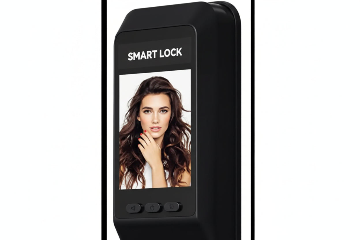 Video Screen Smart Locks - Black - Smart Lock with Fingerprint