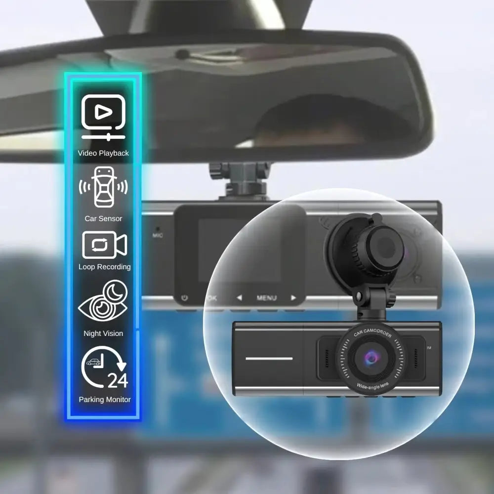 3 Cameras Smart Dash Cam Car DVR