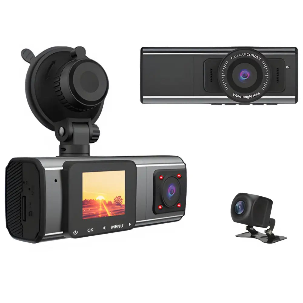 3 Cameras Smart Dash Cam Car DVR