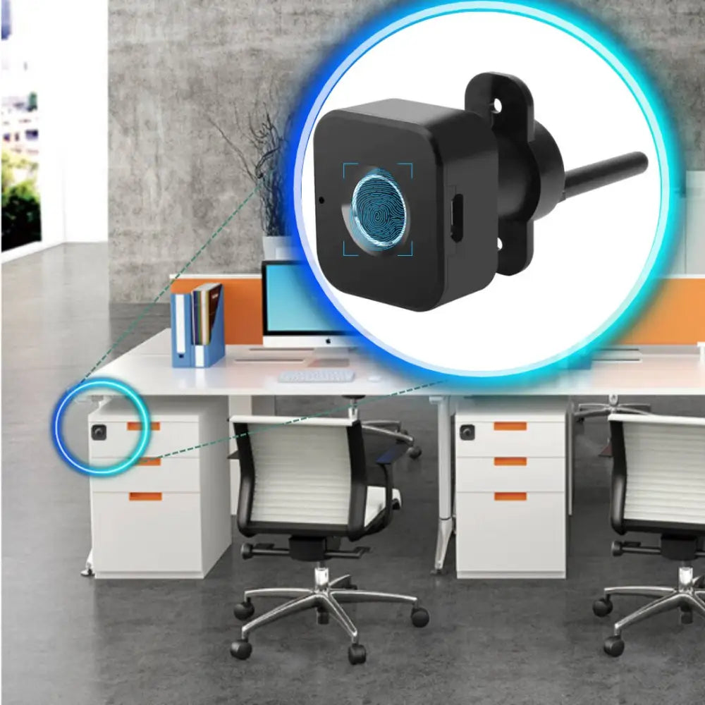 Fingerprint Drawer Lock - Black - Smart Drawer Lock