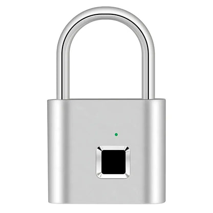 Fingerprint Lock Smart Padlock - Silver / No Mobile App - Smart Fingerprint Padlock