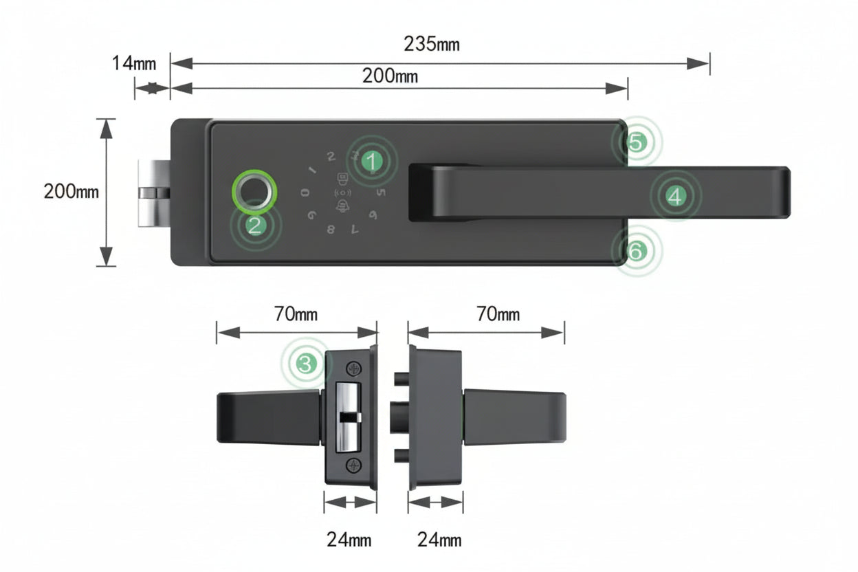 Glass Swing Door Smart Lock - Smart Lock