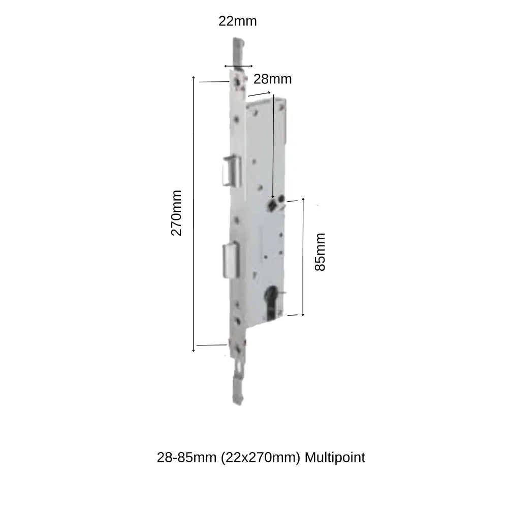 Mortises - 28-85mm (22x270mm) Multipoint - Mortise - Smart Lock