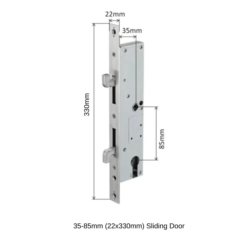 Mortises - 35-85mm (22x330mm) Sliding Door - Mortise - Smart Lock