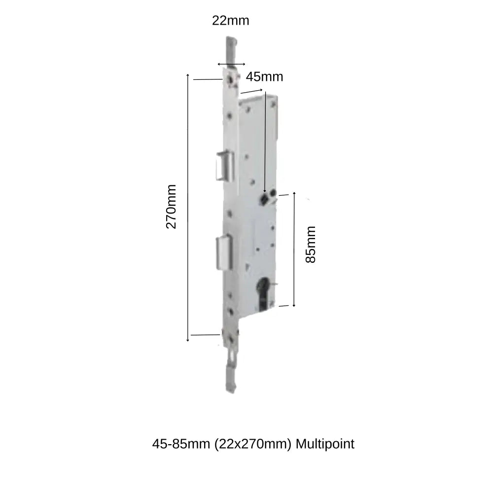 Mortises - 45-85mm (22x270mm) Multipoint - Mortise - Smart Lock