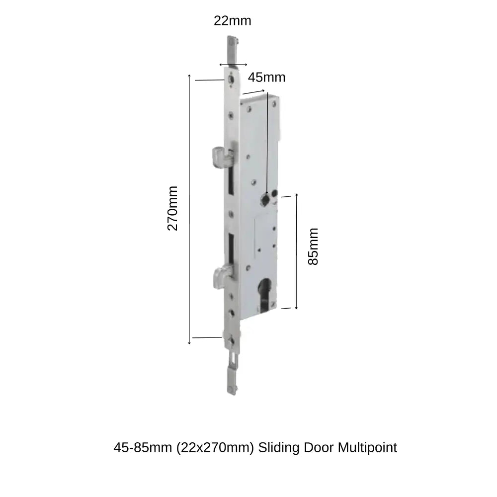 Mortises - 45-85mm (22x270mm) Sliding Door Multipoint - Mortise - Smart Lock