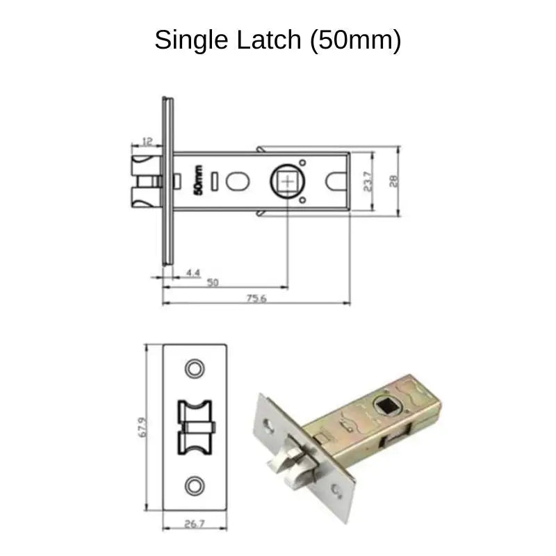 Mortises - 50mm Single Latch - Mortise - Smart Lock