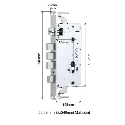 Mortises - 60-68mm (22x240mm) Multipoint - Mortise - Smart Lock