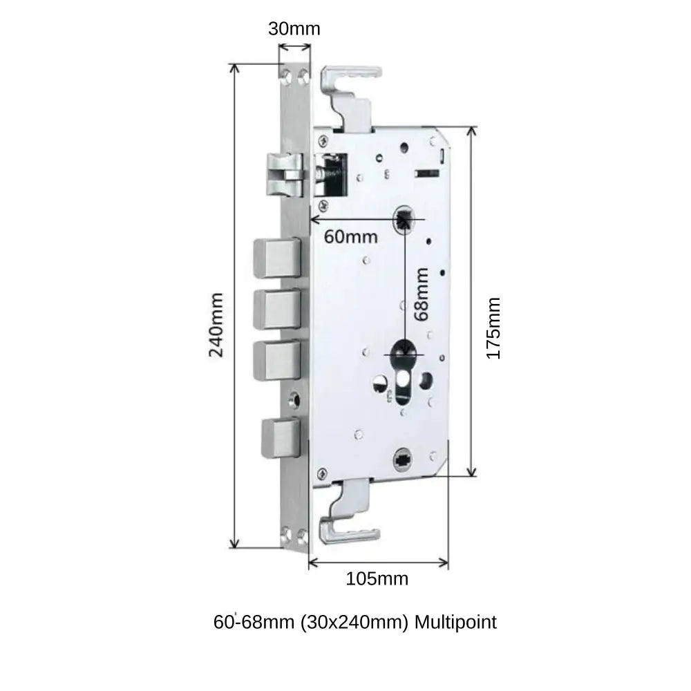 Mortises - 60-68mm (30x240mm) Multipoint - Mortise - Smart Lock