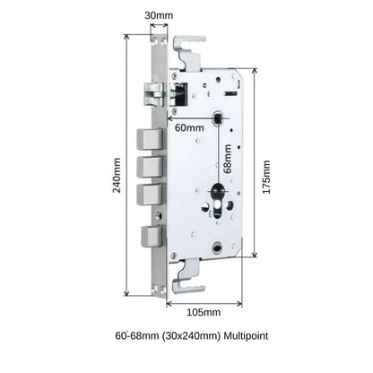 Mortises - 60-68mm (30x240mm) Multipoint - Mortise - Smart Lock