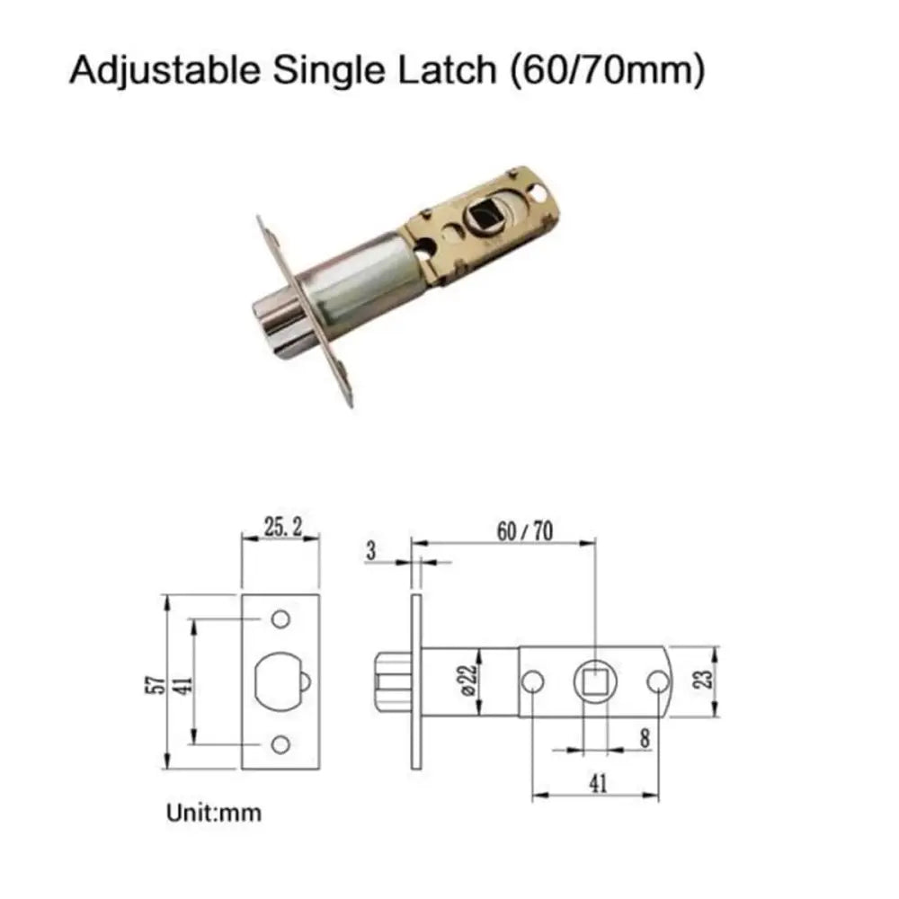 Mortises - 60-70mm Adjustable Latch - Mortise - Smart Lock