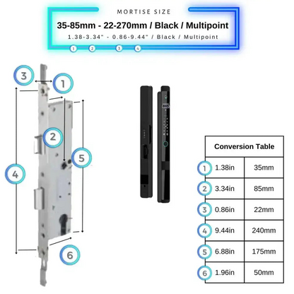 Next Gen Smart Lock - Black / 35-85mm (22x270mm) Multipoint - Smart Lock