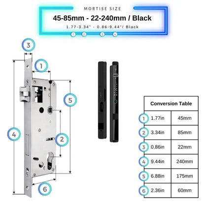 Next Gen Smart Lock - Black / 45-85mm (22x240mm) - Smart Lock