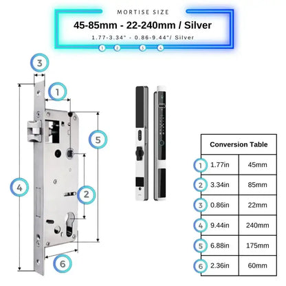 Next Gen Smart Lock - Silver / 45-85mm (22x240mm) - Smart Lock