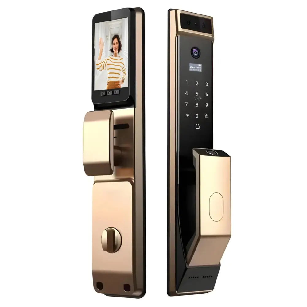 Smart Door Lock Face Recognition Plus - Gold / No Mortise - Smart Door Lock