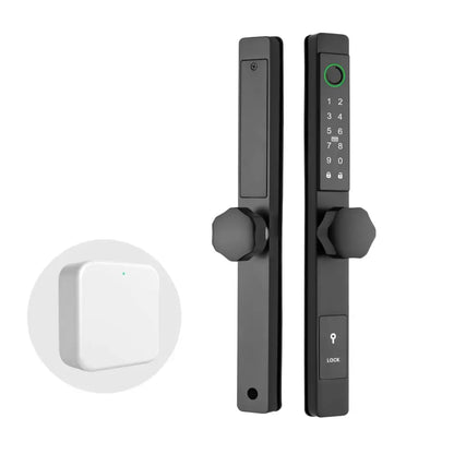 Smart Door Lock Thin - No mortise / Black / With WiFi Gateway - Smart Door Lock