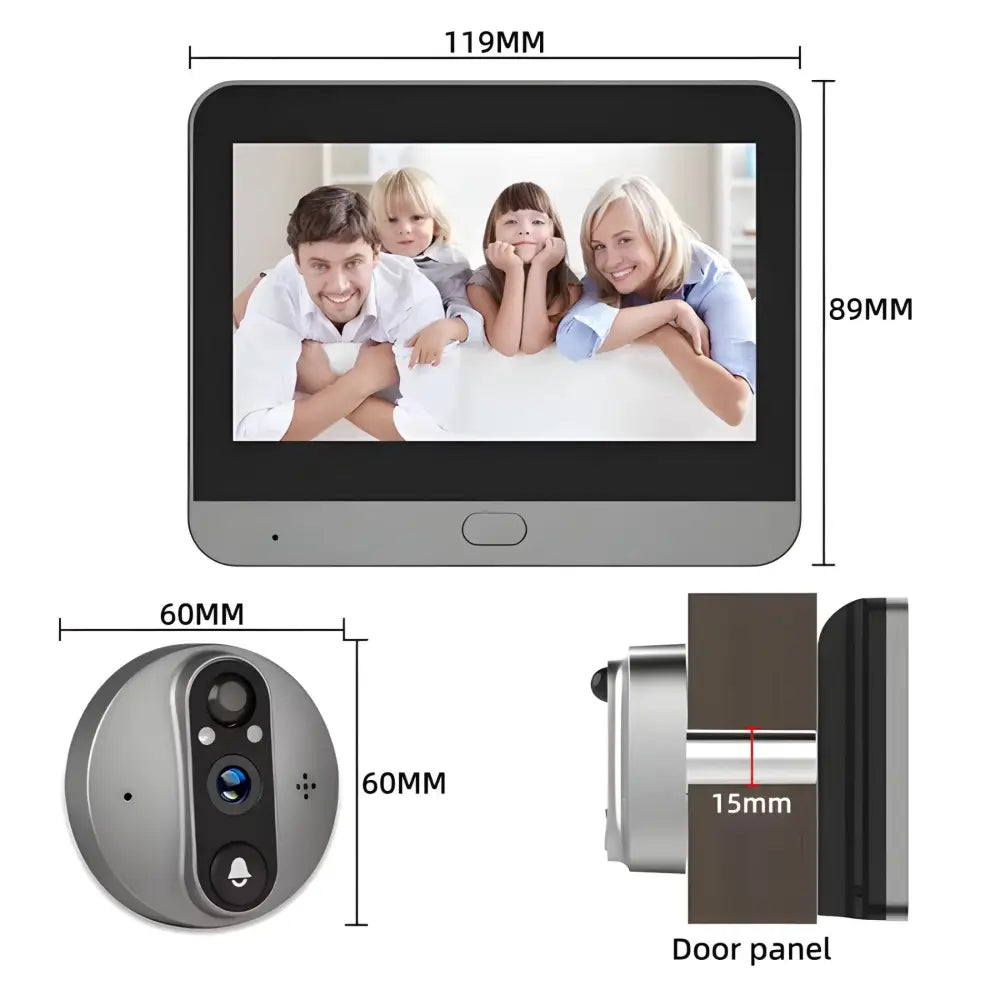 Smart Door Peephole Screen - 16G - Smart Door Peephole Camera