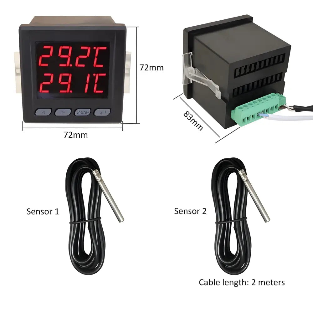 Smart Dual Temperature Controller - Black - Smart Air Quality Monitor