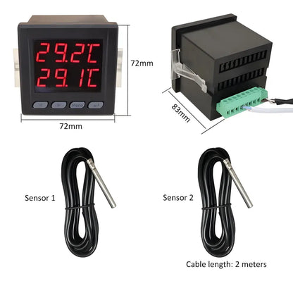Smart Dual Temperature Controller - Black - Smart Air Quality Monitor
