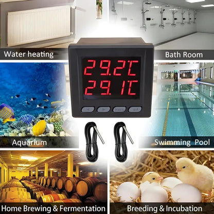 Smart Dual Temperature Controller - Black - Smart Air Quality Monitor