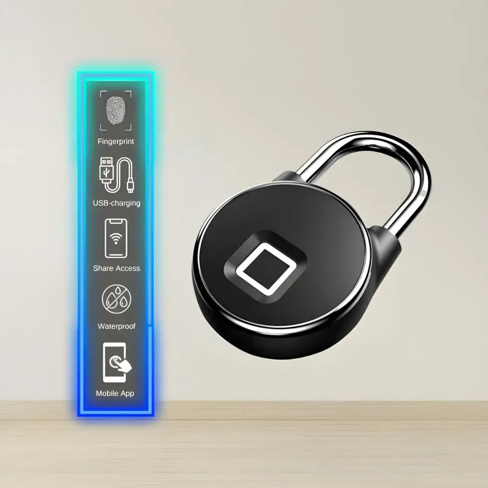 Smart Padlock Bluetooth - Black - Smart Fingerprint Padlock