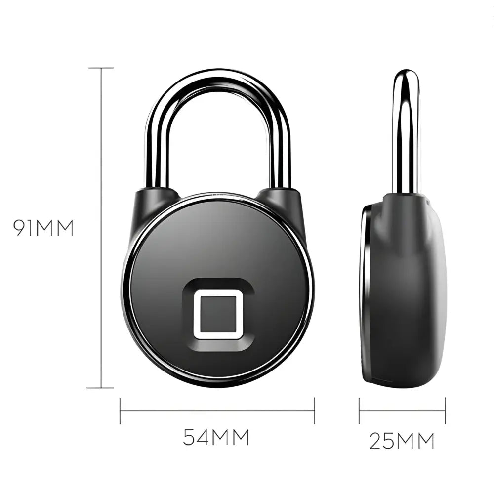 Smart Padlock Bluetooth - Black - Smart Fingerprint Padlock