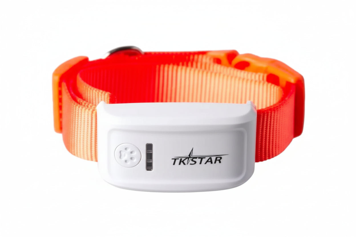 Smart Pet Collar Tracker - Orange - GPS Pet Tracker