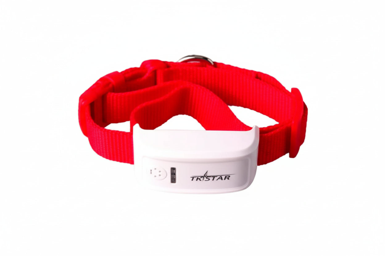 Smart Pet Collar Tracker - Red - GPS Pet Tracker