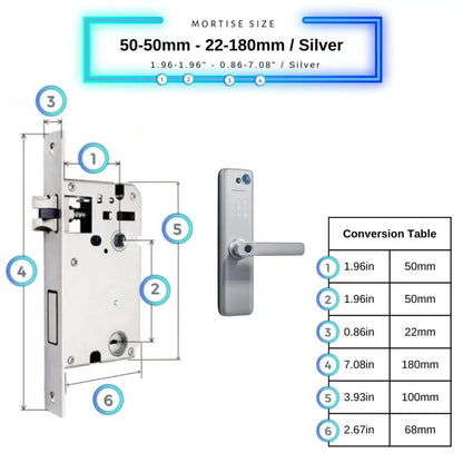 Universal Smart Door Lock Camera - 50-50mm (22x180mm) / Silver - Smart Door Lock