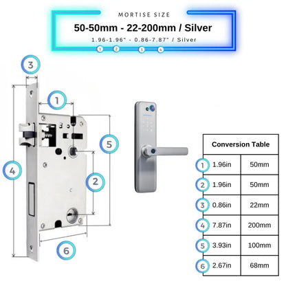 Universal Smart Door Lock Camera - 50-50mm (22x200mm) / Silver - Smart Door Lock