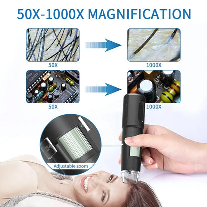 WiFi Microscope Camera - Black - Microscopic Camera